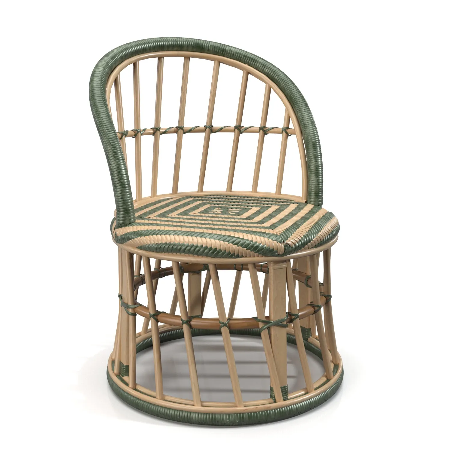 Zara Round Rattan Chair PBR 3D Model_01